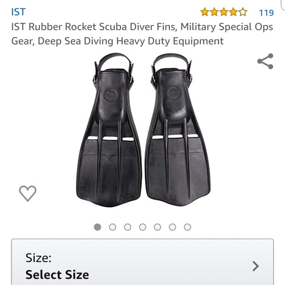 NEW!NWOB,IST rubber rocket military diving fins - Picture 1 of 7